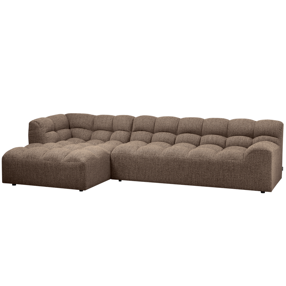 ALLURE CHAISE LONGUE LINKS GEWEVEN STOF DONKERBRUIN MELANGE