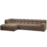 ALLURE CHAISE LONGUE LINKS GEWEVEN STOF DONKERBRUIN MELANGE