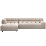 ALLURE CHAISE LONGUE LINKS GEWEVEN STOF NATUREL MELANGE