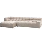 ALLURE CHAISE LONGUE LINKS GEWEVEN STOF NATUREL MELANGE