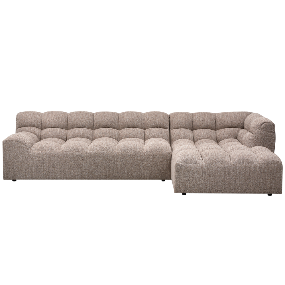 ALLURE CHAISE LONGUE RECHTS GEWEVEN STOF BRUIN MELANGE