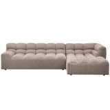 ALLURE CHAISE LONGUE RECHTS GEWEVEN STOF BRUIN MELANGE
