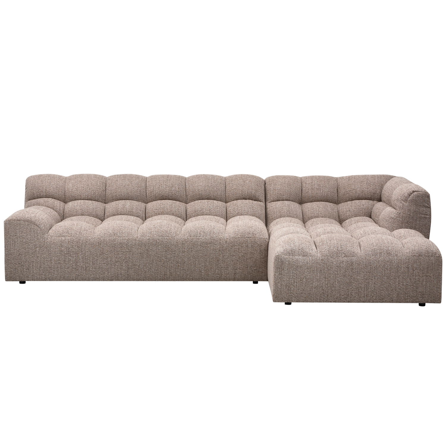 ALLURE CHAISE LONGUE RECHTS GEWEVEN STOF BRUIN MELANGE