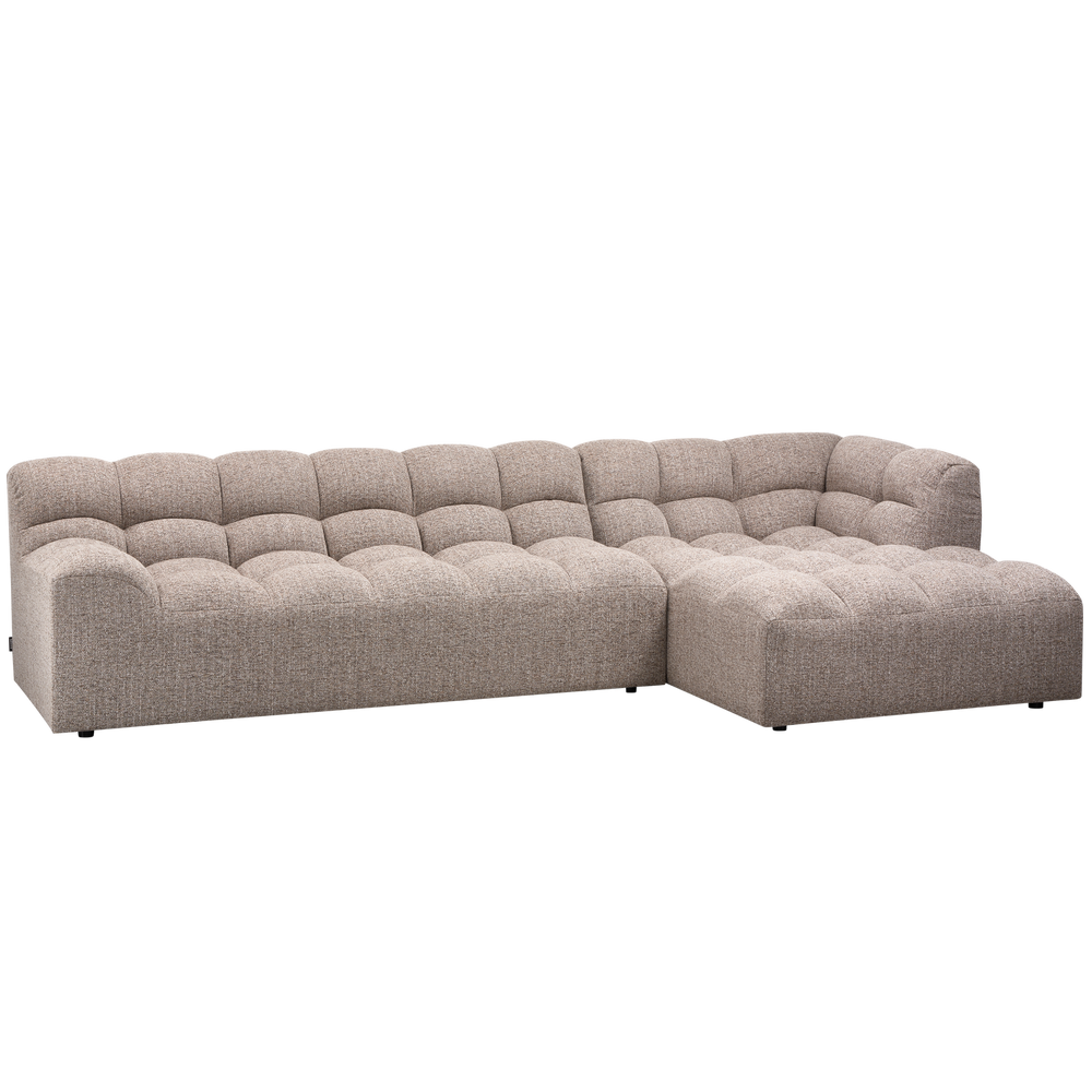 ALLURE CHAISE LONGUE RECHTS GEWEVEN STOF BRUIN MELANGE
