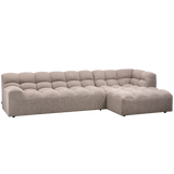 ALLURE CHAISE LONGUE RECHTS GEWEVEN STOF BRUIN MELANGE