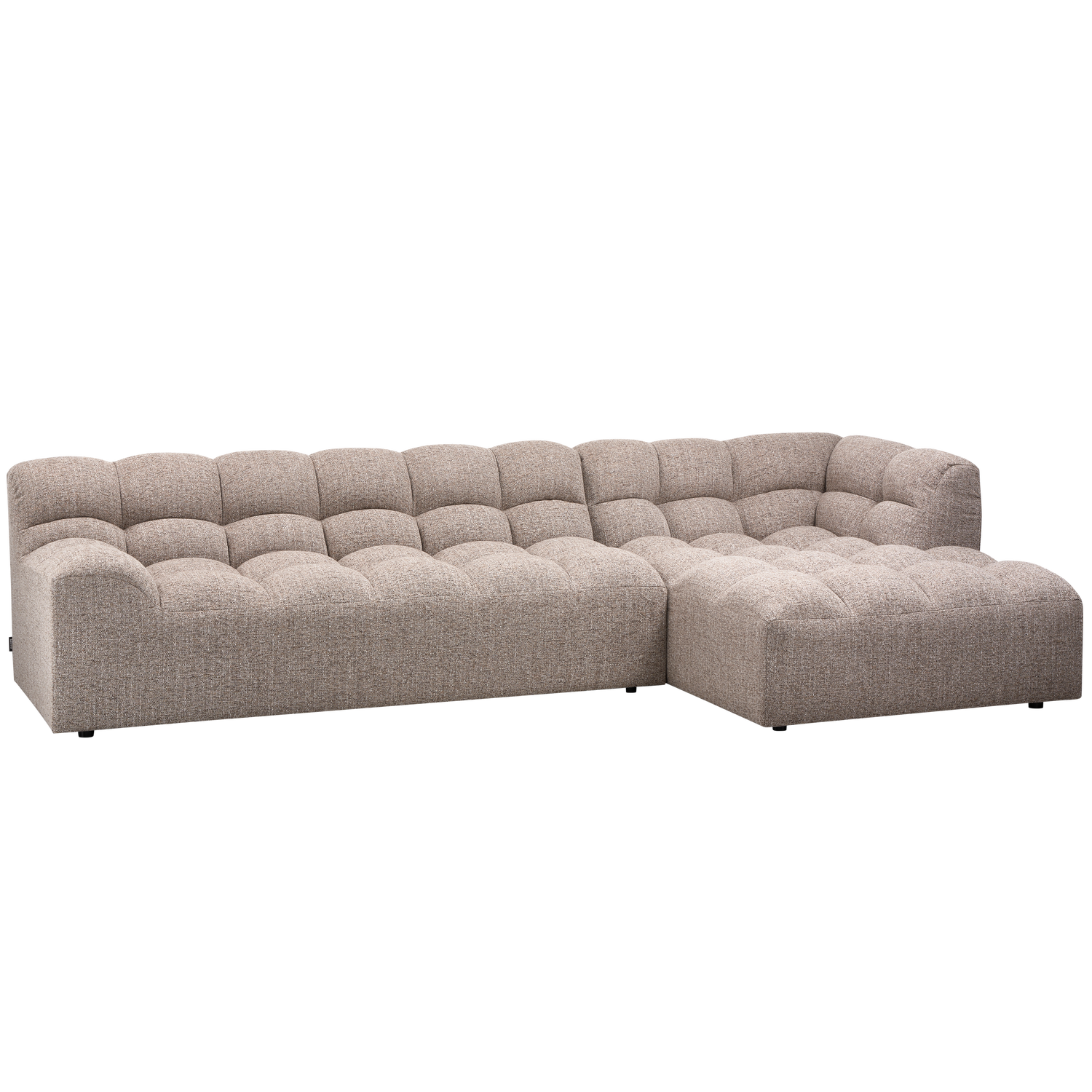 ALLURE CHAISE LONGUE RECHTS GEWEVEN STOF BRUIN MELANGE
