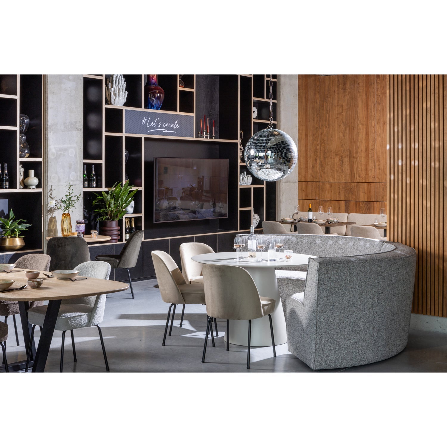 JORRE EETTAFEL O120 CM MDF ANTIEK BEIGE