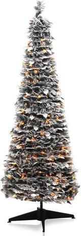 Pop-up kunst kerstboom met sneeuw en 250 LEDs - 180 cm