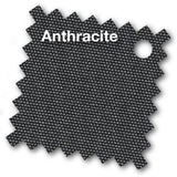 Antraciet parasolstof met reliëf en klein wit patroon