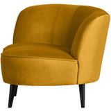 SARA LOUNGE FAUTEUIL LINKS VELVET OKER