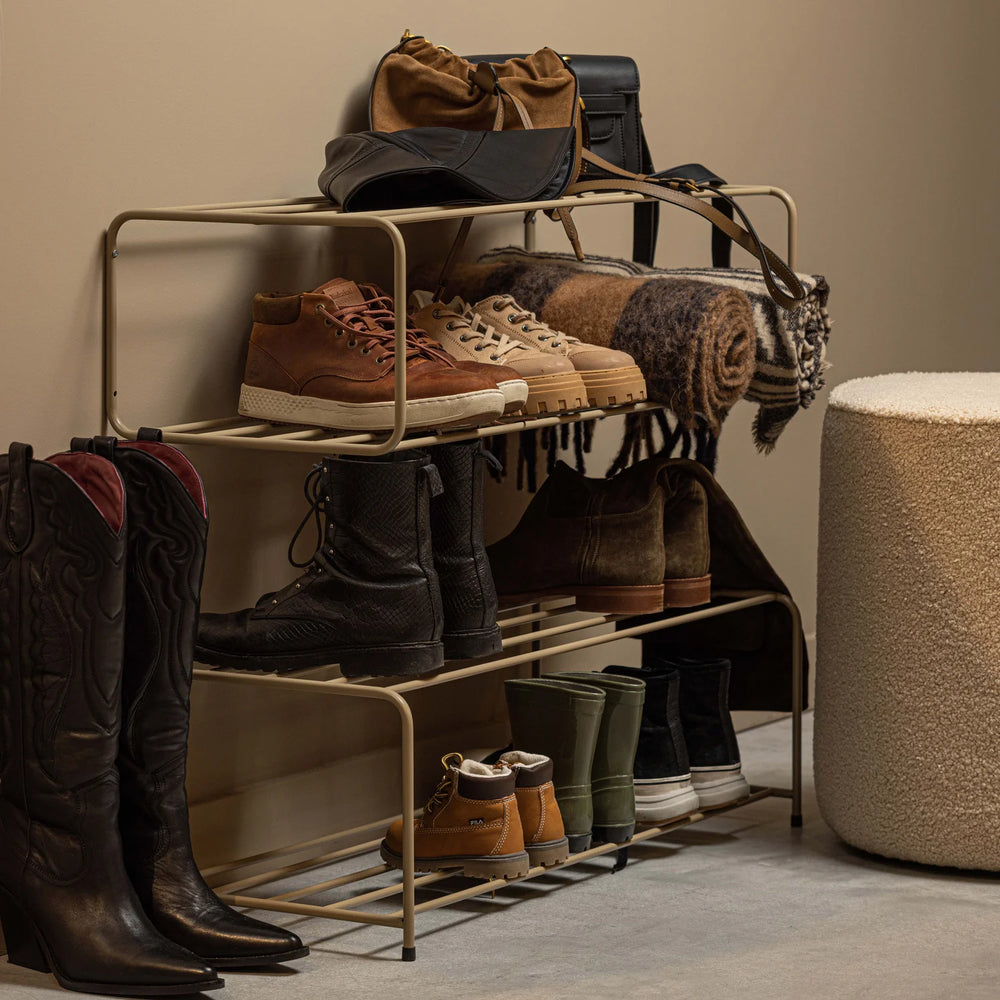 WOOOD - Josse staand schoenenrek metaal militair bruin