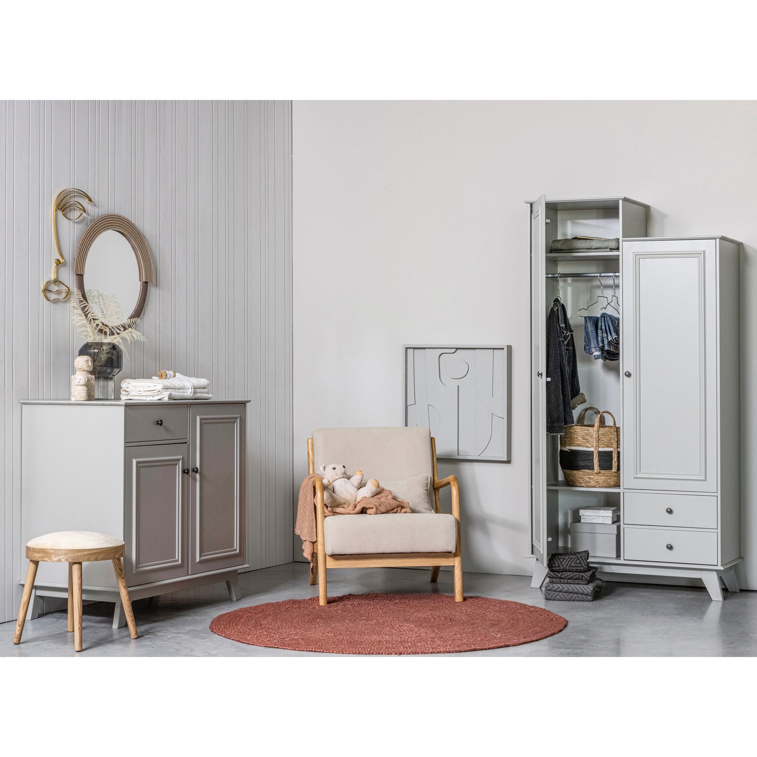 MARK FAUTEUIL GEWEVEN STOF NATUREL