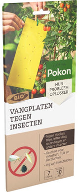 Gele vangplaten tegen insecten verpakking met uitleg en 7 stuks