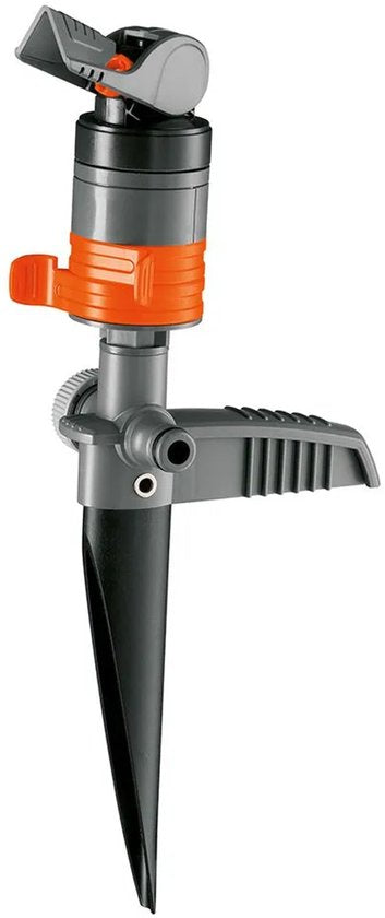 GARDENA turbinesproeier met grijze uittrekarm en ronde sproeischijf