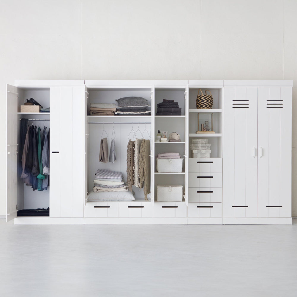 CONNECT 3-DEURS KLEDINGKAST + LADE WIT [fsc]