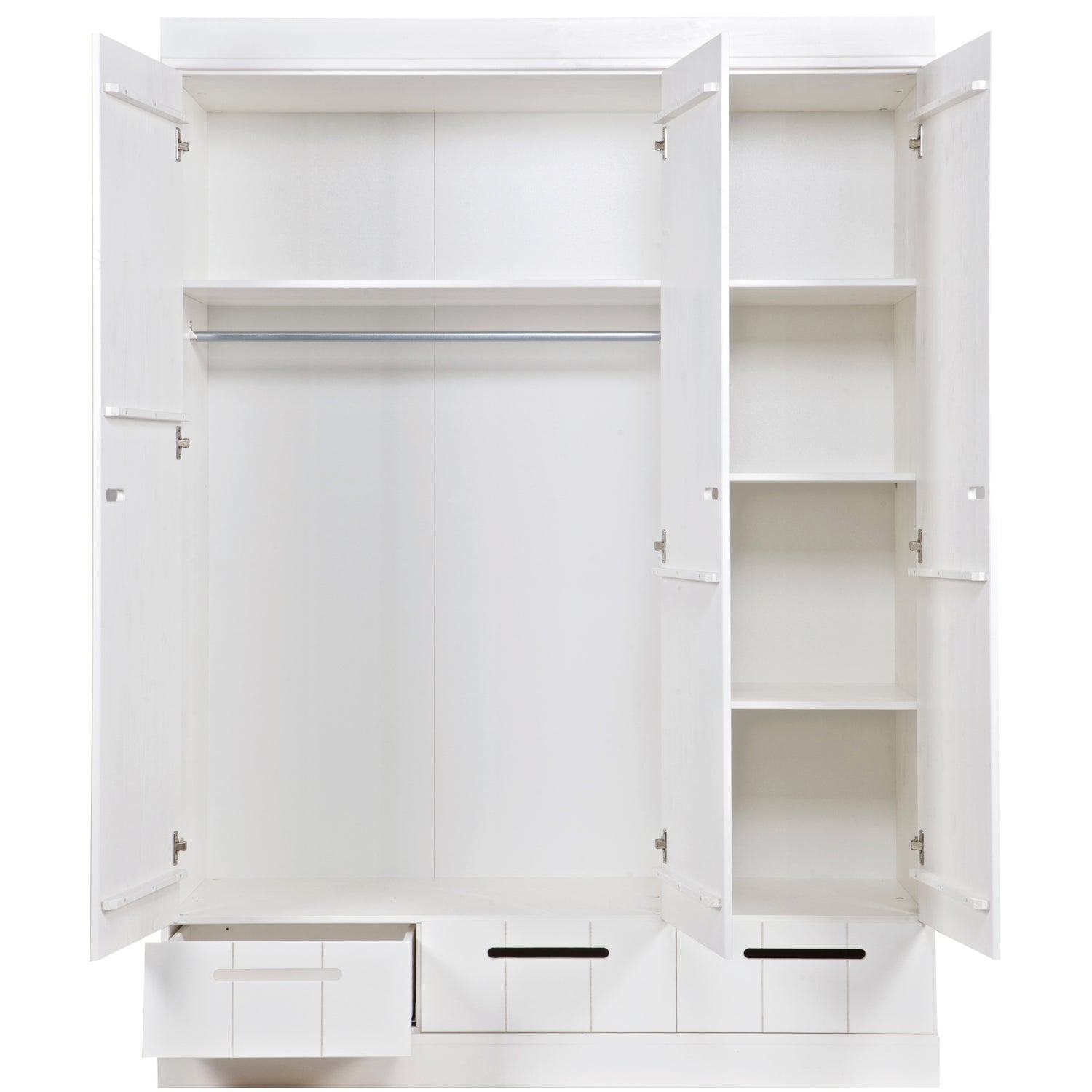 CONNECT 3-DEURS KLEDINGKAST + LADE WIT [fsc]