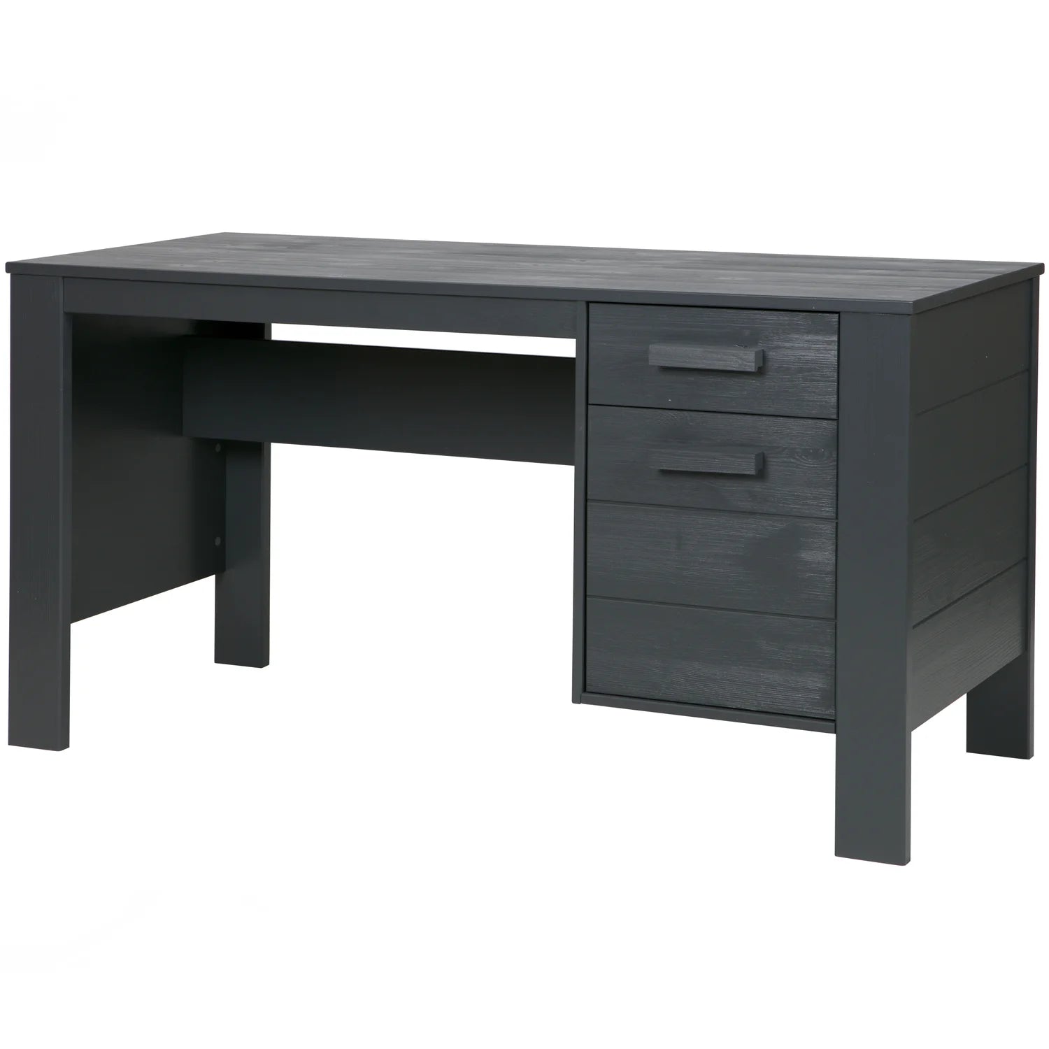 WOOOD - Dennis bureau grenen geborsteld steel grey [FSC]