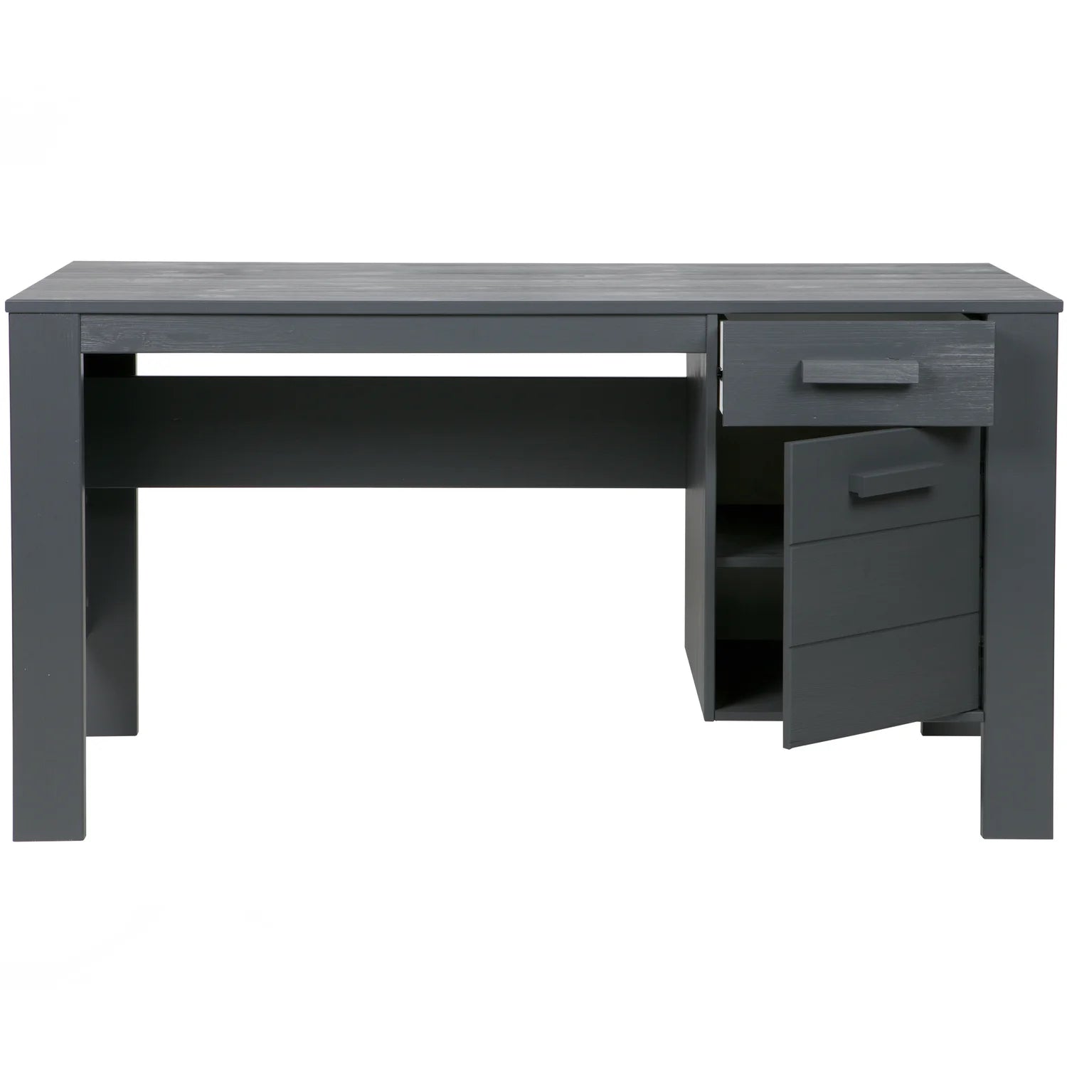 WOOOD - Dennis bureau grenen geborsteld steel grey [FSC]