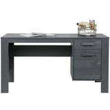 WOOOD - Dennis bureau grenen geborsteld steel grey [FSC]