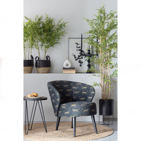 LEV BIJZETTAFEL TEAKHOUT/METAAL NATUREL/ZWART