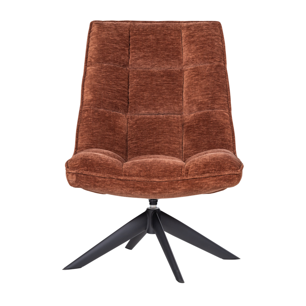 JOUKE DRAAIFAUTEUIL CHENILLE STRUCTUUR ROESTBRUIN [fsc]