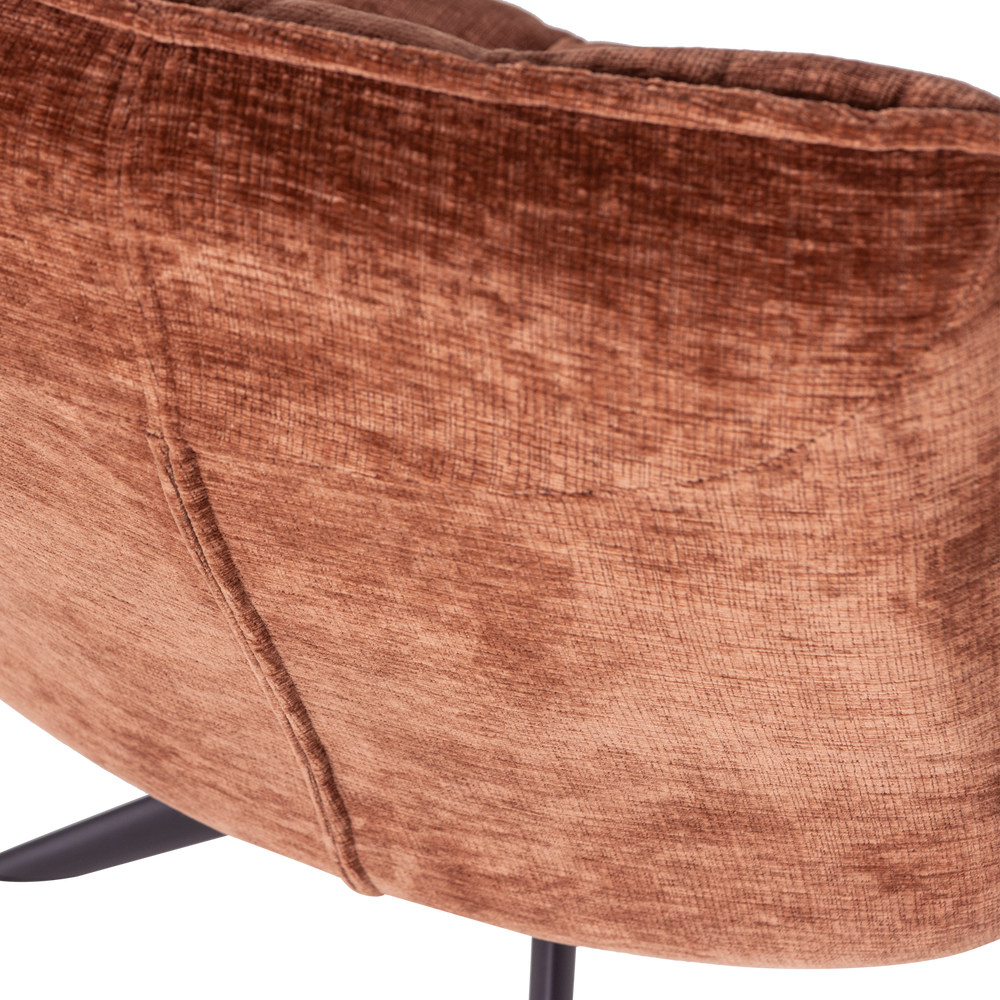 JOUKE DRAAIFAUTEUIL CHENILLE STRUCTUUR ROESTBRUIN [fsc]