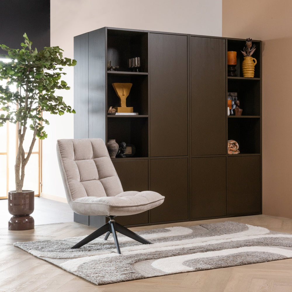 JOUKE DRAAIFAUTEUIL CHENILLE STRUCTUUR NATUREL [fsc]