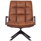 JOUKE DRAAIFAUTEUIL MET ARMLEUNING LEERLOOK COGNAC