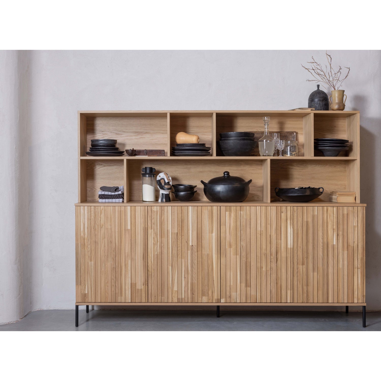 NEW GRAVURE WANDKAST EIKEN BLANKE LAK [fsc]