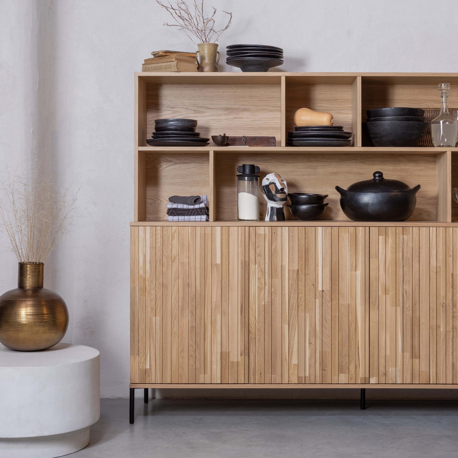 NEW GRAVURE DRESSOIR 200 CM EIKEN BLANKE LAK [fsc]