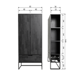 SILAS 2-DEURS KAST GRENEN DUST [fsc]