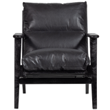 HOUSTON FAUTEUIL LEER/HOUT ZWART