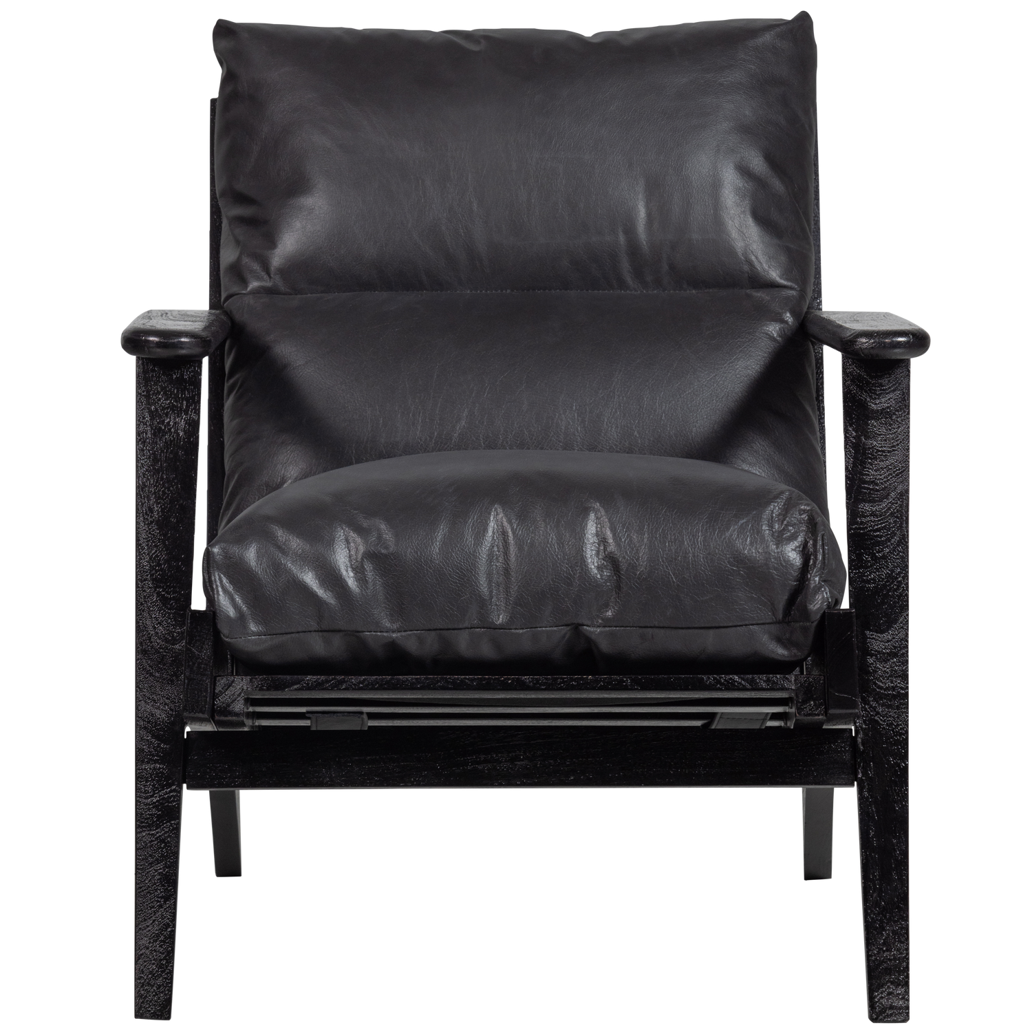 HOUSTON FAUTEUIL LEER/HOUT ZWART