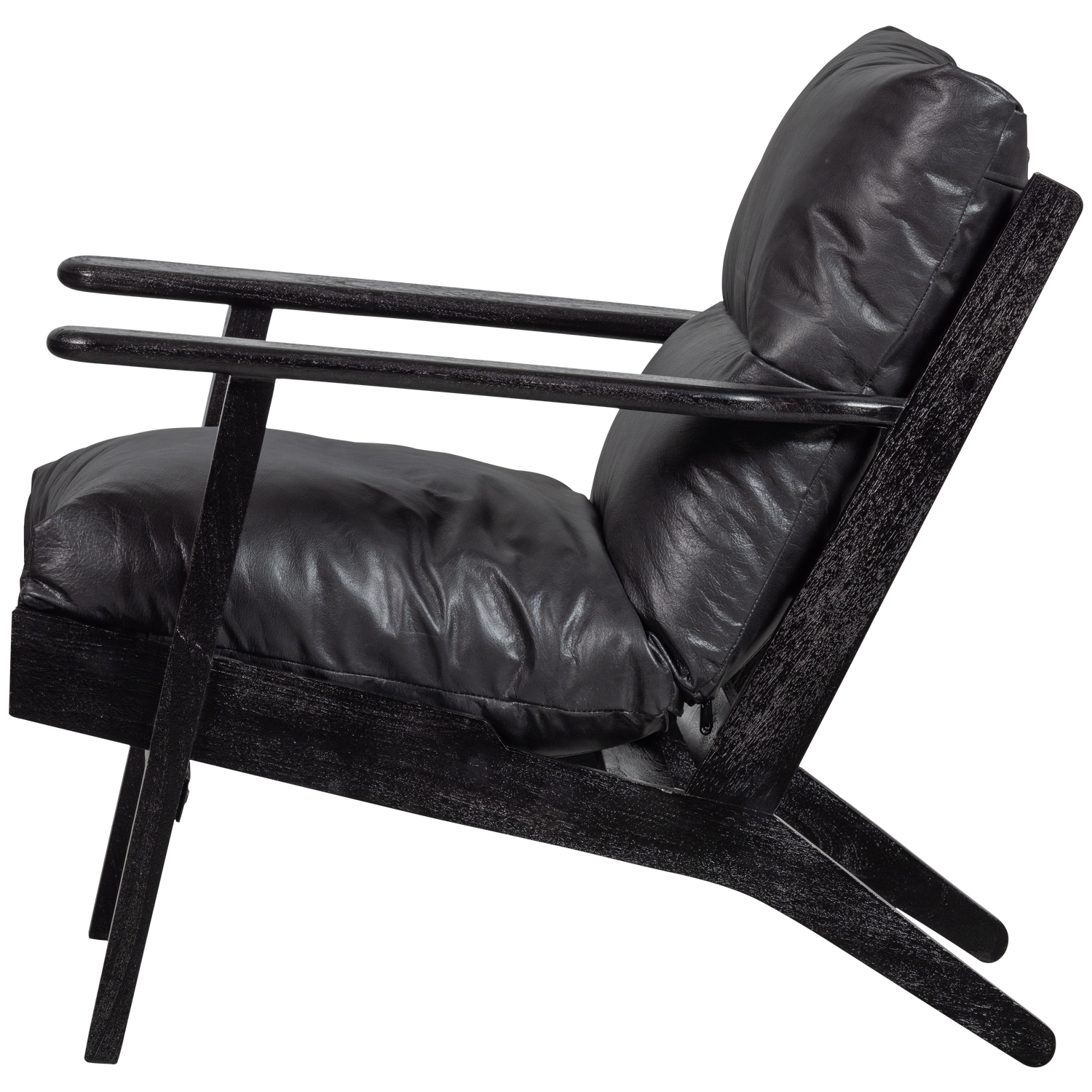 HOUSTON FAUTEUIL LEER/HOUT ZWART