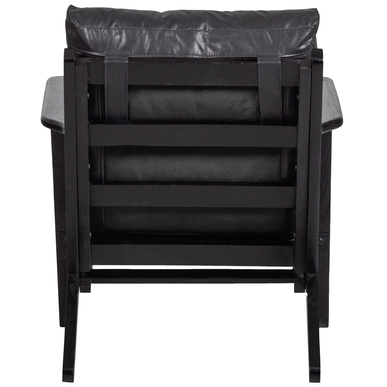 HOUSTON FAUTEUIL LEER/HOUT ZWART