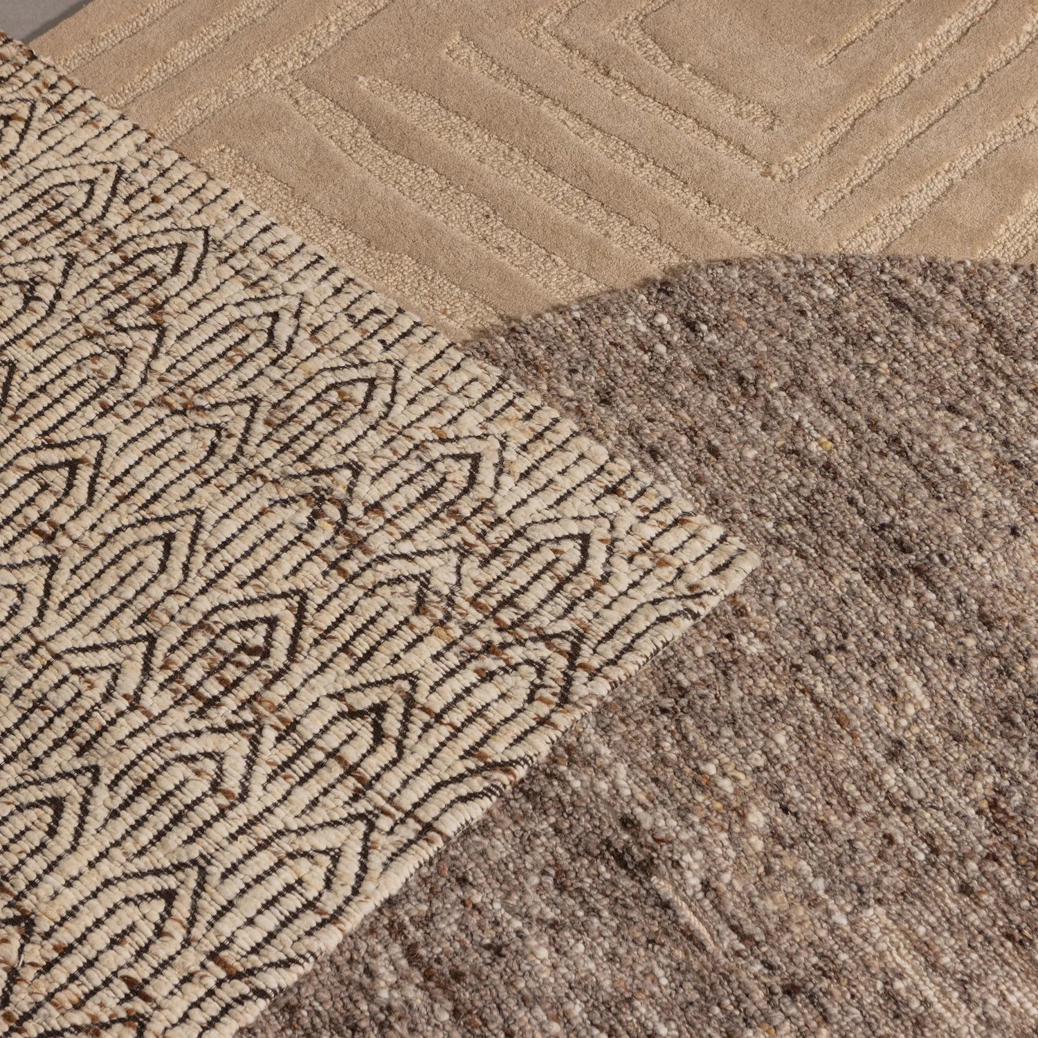 WOOOD - Efia vloerkleed rond wol bruin melange 200cm