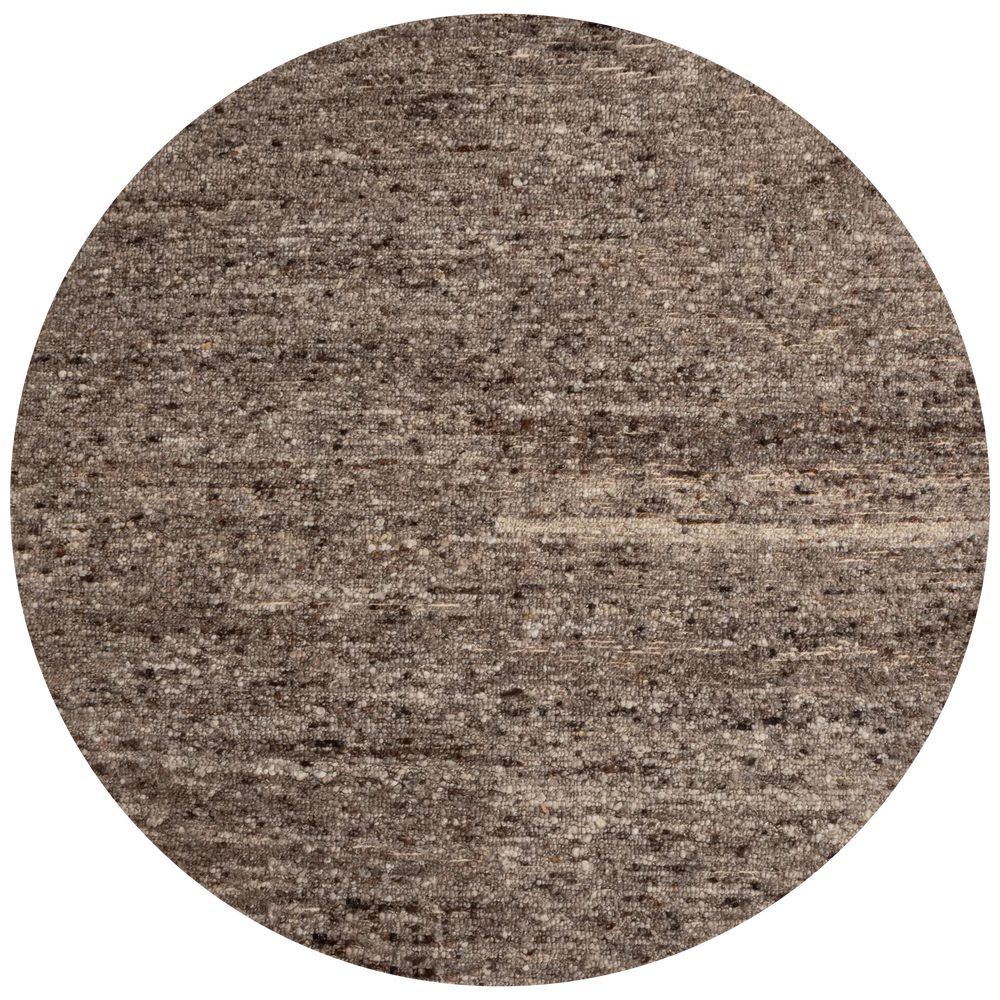 WOOOD - Efia vloerkleed rond wol bruin melange 200cm