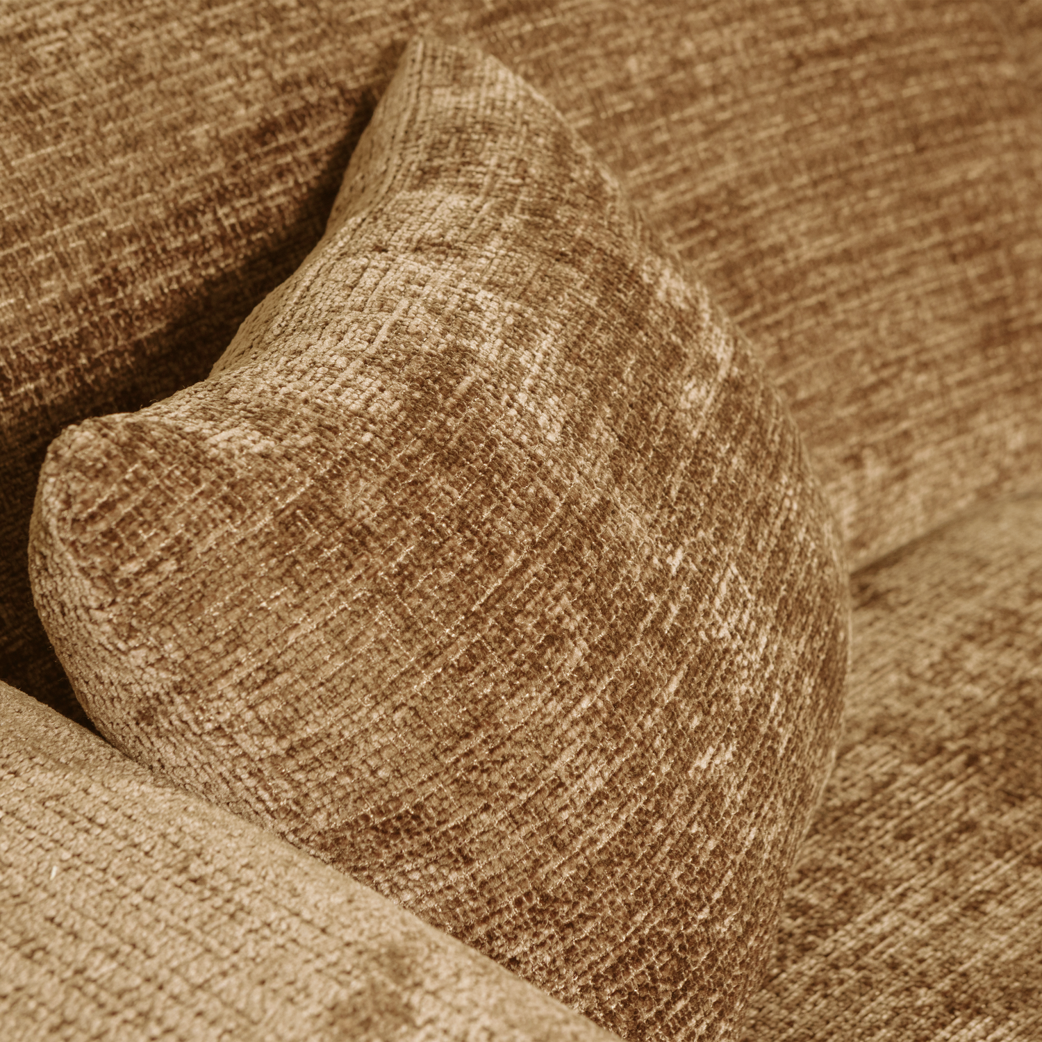 CLOUD CHAISE LONGUE BANK RECHTS CHENILLE HONINGGEEL