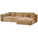 CLOUD CHAISE LONGUE BANK RECHTS CHENILLE HONINGGEEL