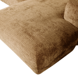 CLOUD CHAISE LONGUE BANK RECHTS CHENILLE HONINGGEEL