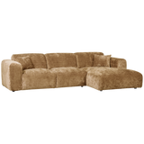 CLOUD CHAISE LONGUE BANK RECHTS CHENILLE HONINGGEEL