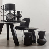 SLATS HIGH BIJZETTAFEL HOUT ZWART 48xO50