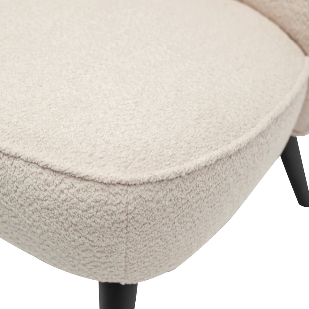 WOOOD - Fauteuil Sara bouclé crème