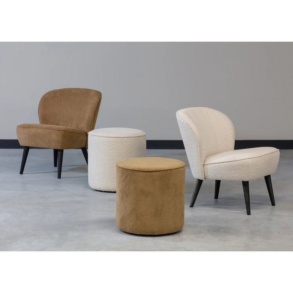 WOOOD - Fauteuil Sara bouclé crème