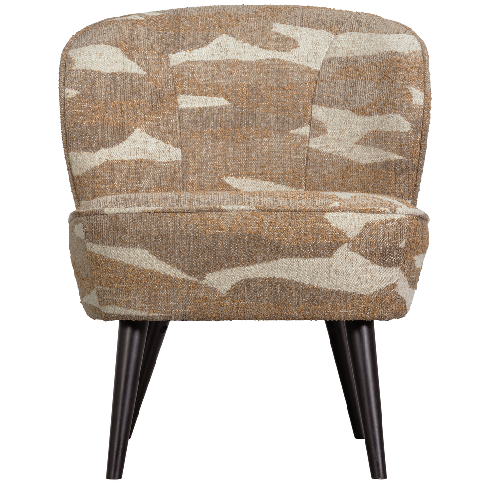 SARA FAUTEUIL GEWEVEN STOF CAMOUFLAGE DESSIN ZAND