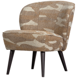 SARA FAUTEUIL GEWEVEN STOF CAMOUFLAGE DESSIN ZAND