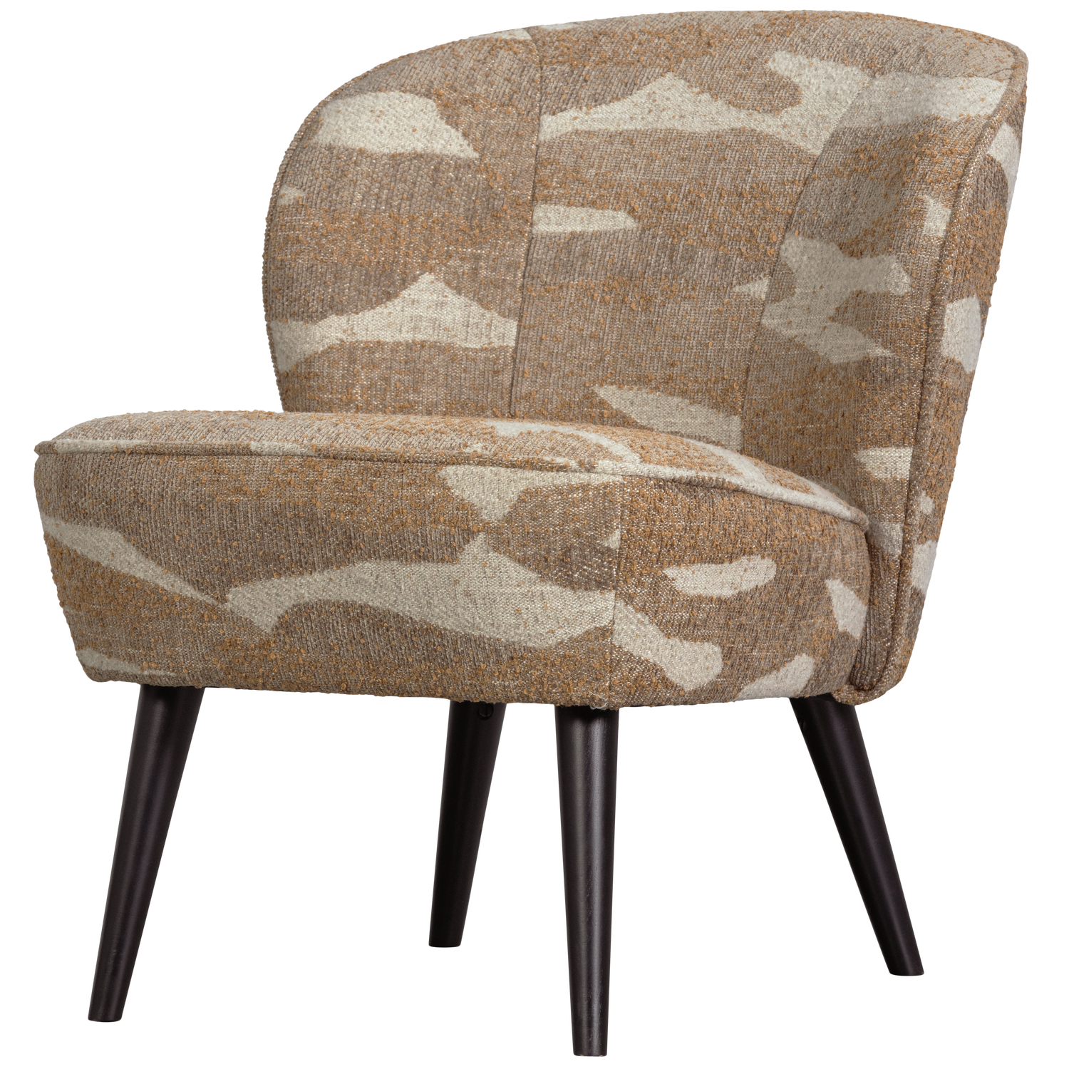 SARA FAUTEUIL GEWEVEN STOF CAMOUFLAGE DESSIN ZAND