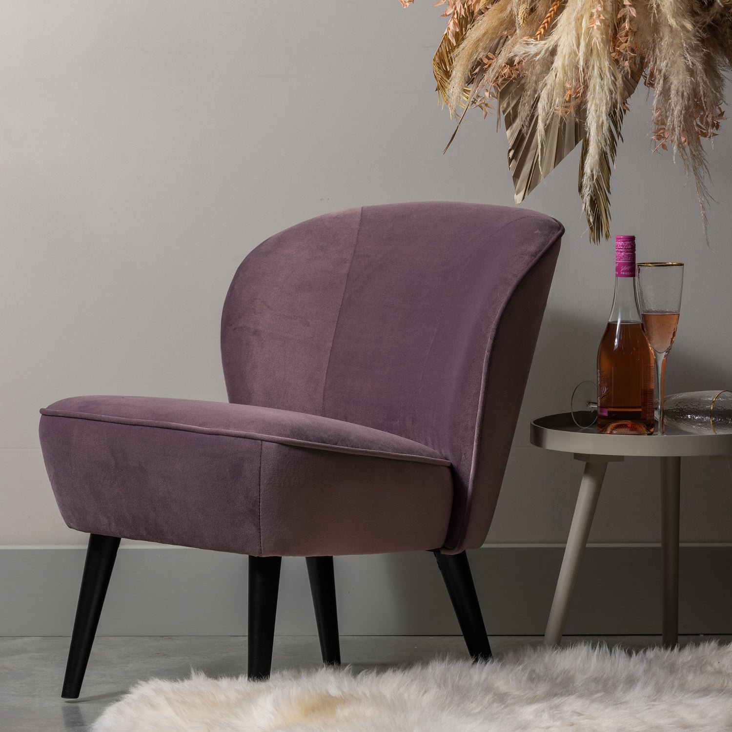 SARA FAUTEUIL VELVET WARM LILA
