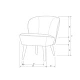 WOOOD - Sara fauteuil fluweel oker