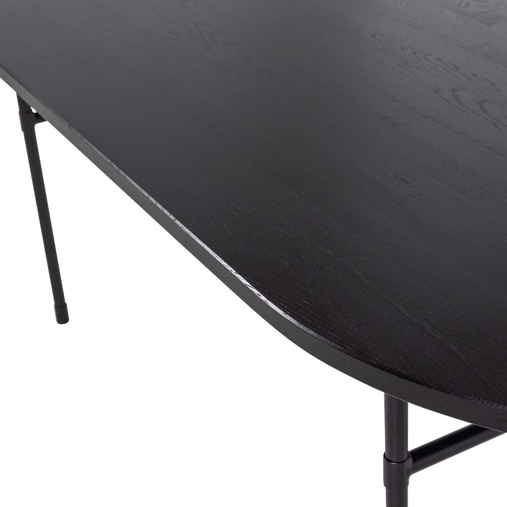 ARTHUR EETTAFEL OVAAL MET H-POOT EIKEN ZWART [fsc]